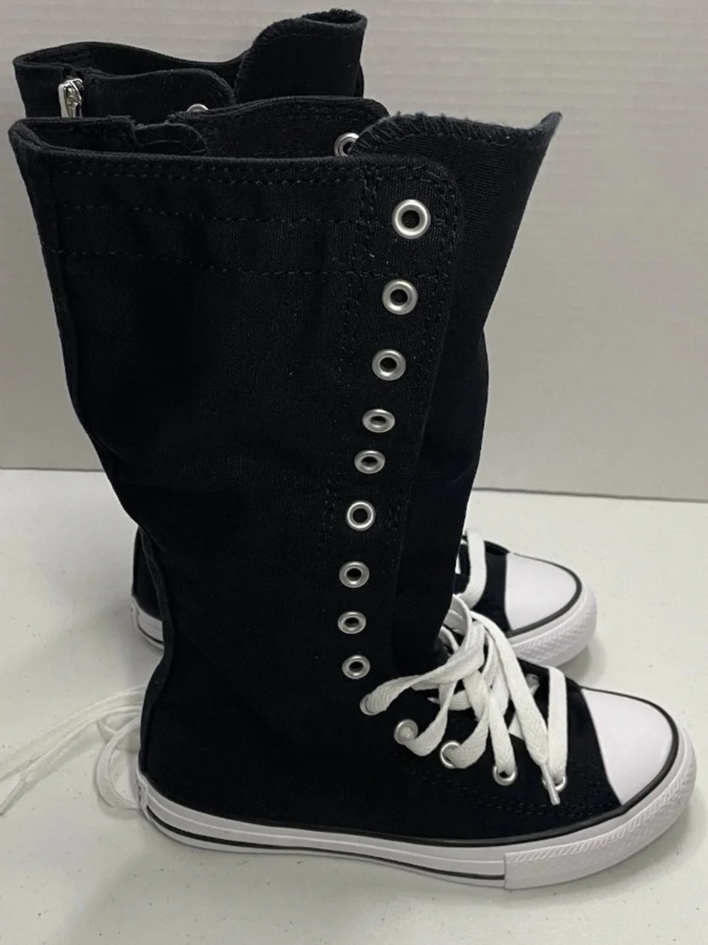Converse Kids 12 Knee High  Black Sneakers New
